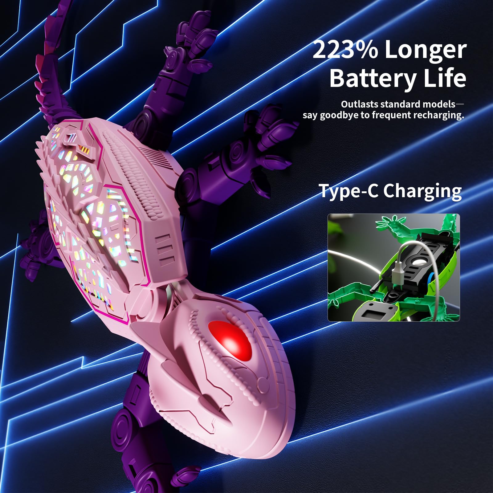 Apex TechCrawler climbing lizard toy on a smooth indoor surface