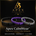 Apex CalmWear pheromone comfort collars in black purple and gray