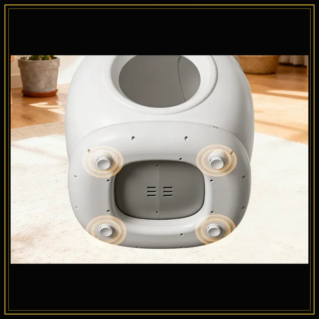 ApexClean litter system rear hardware and base view