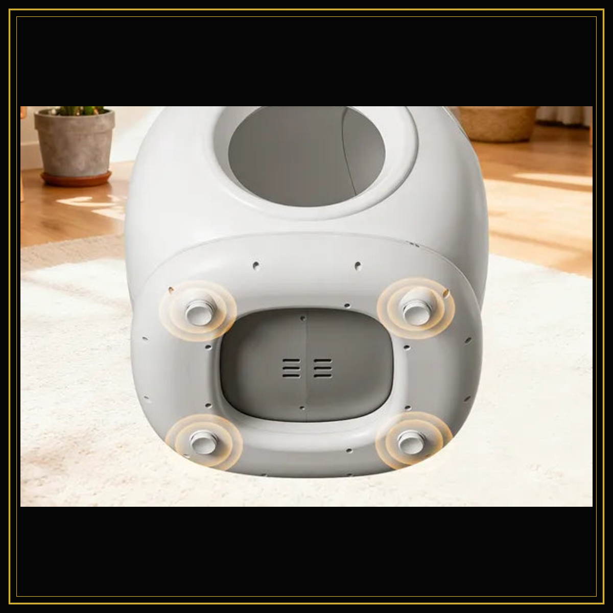 ApexClean litter system rear hardware and base view