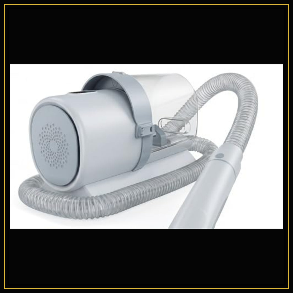 ApexGroom gray grooming vacuum, hose, and handheld tool