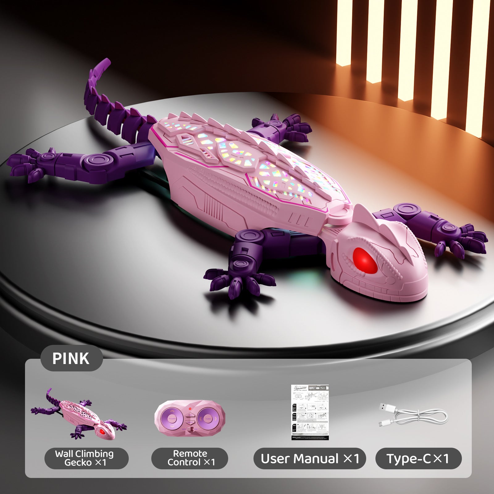 Interactive climbing lizard cat toy with handheld remote control