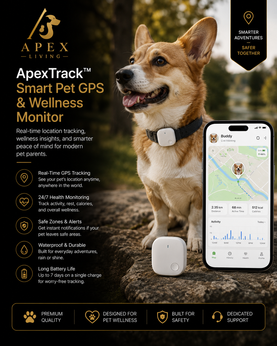 ApexTrack™ Smart GPS & Wellness Monitor