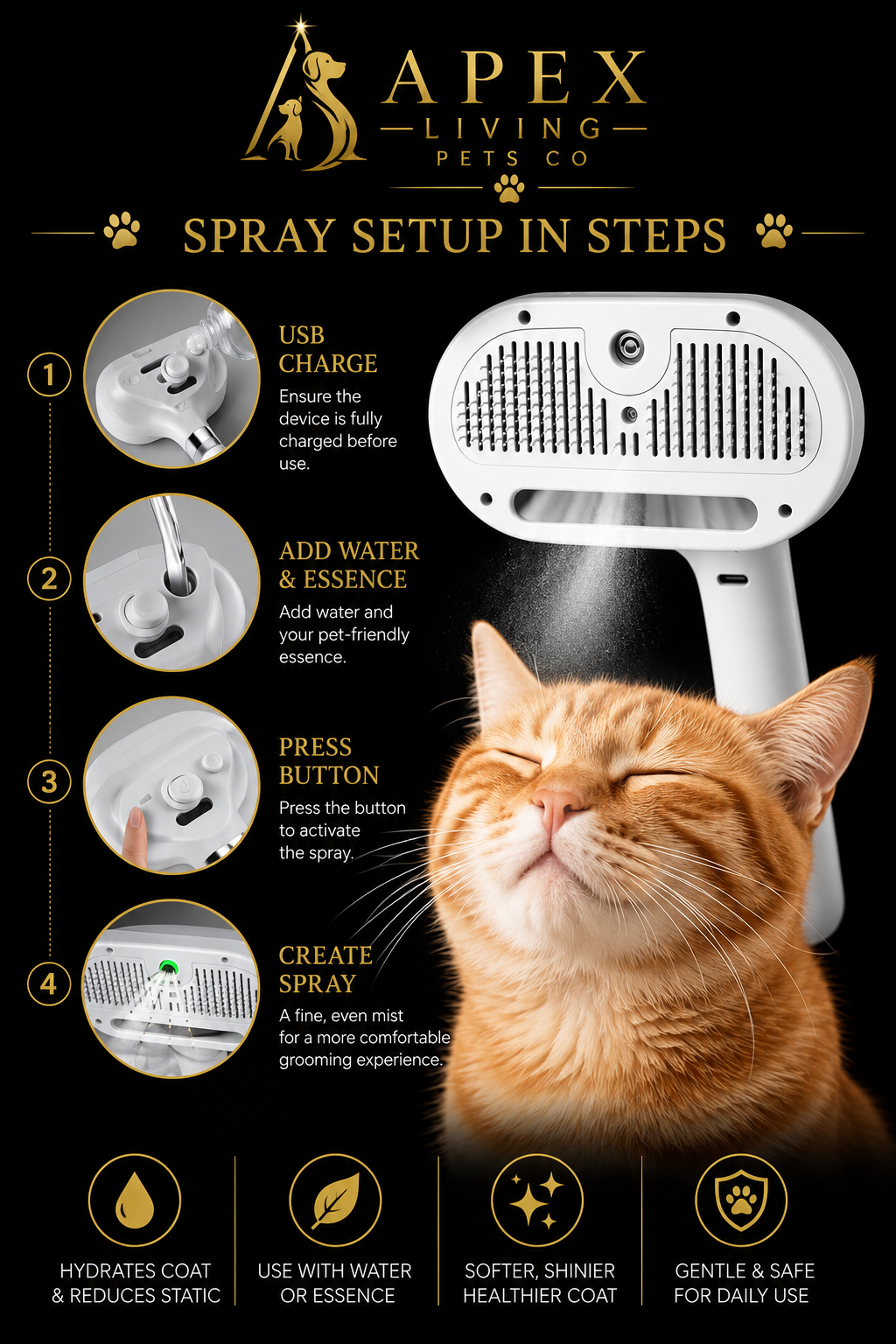 Apex CoatCare™ 3-in-1 Brush