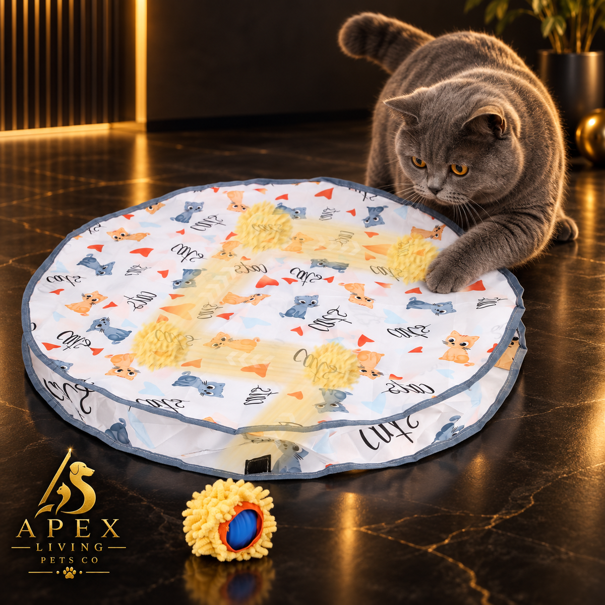 Apex HideDash™ Motion Cat Toy & Play Mat Apex Living Pets Co