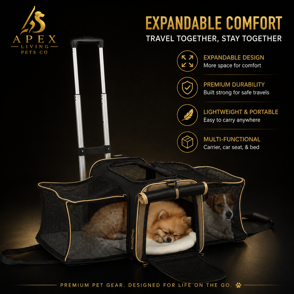 Apex Voyager pet carrier with rolling base