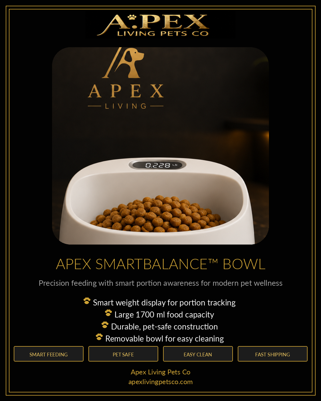 Apex SmartBalance™ Bowl Apex Living Pets Co