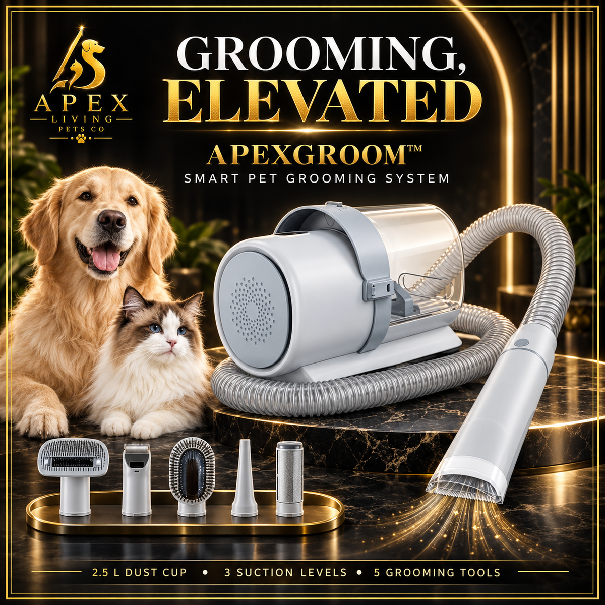 ApexGroom™ Smart Pet Grooming System Apex Living Pets Co